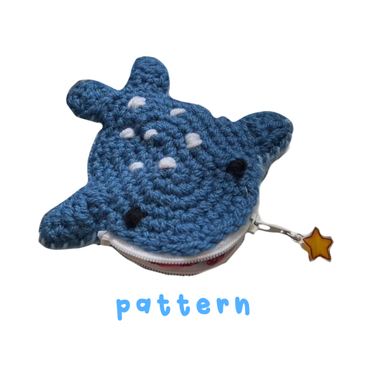 whale shark purse intermediate crochet pattern (english)